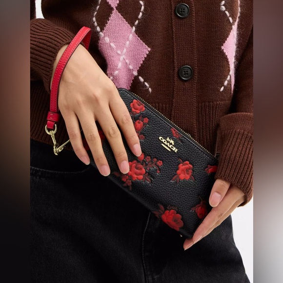 COACH Rowan Large Satchel Bag Crossbody & Long Zip Around Wallet Floral - Picture 8 of 14